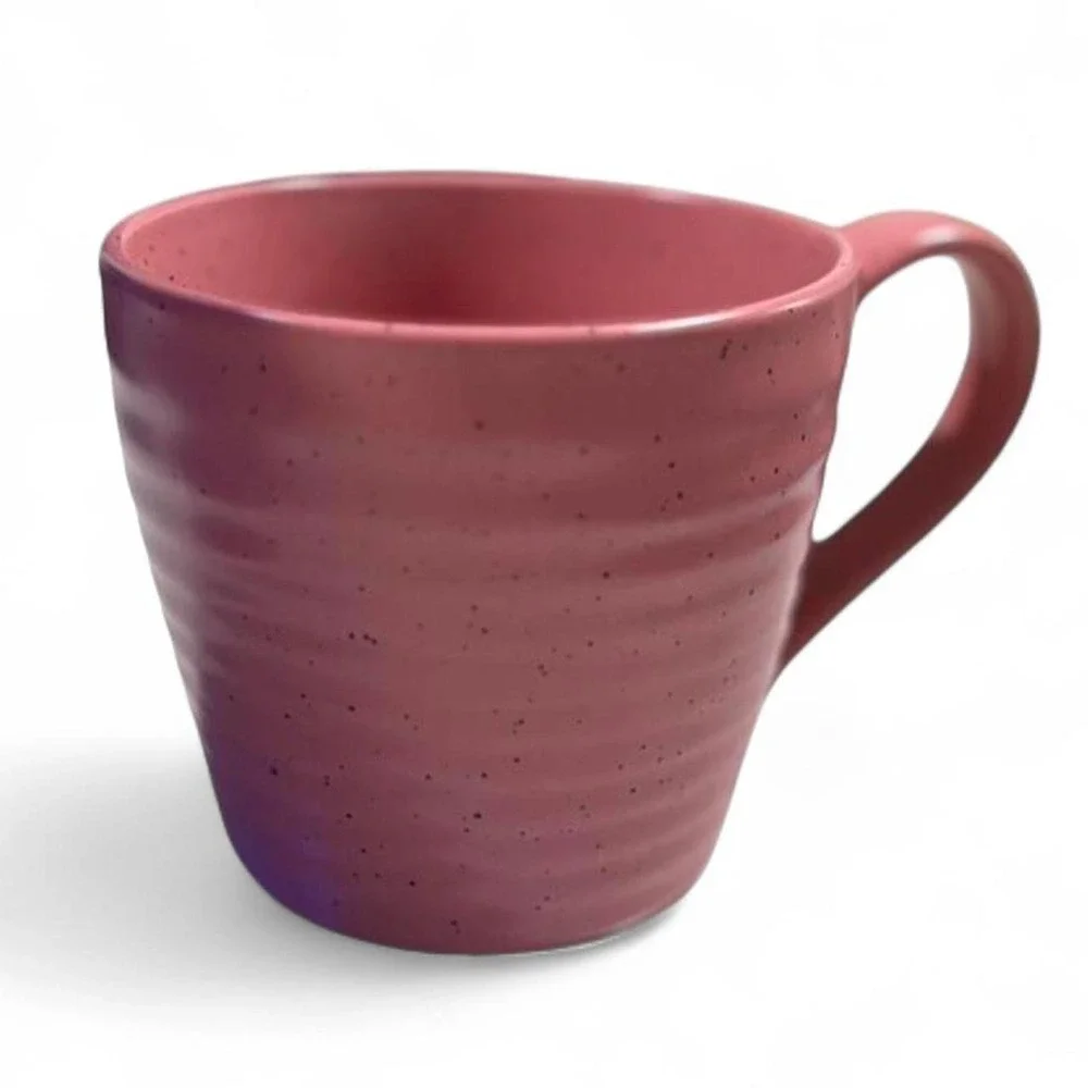 Dover & York Pink Speckled Ribbed Stoneware Mug